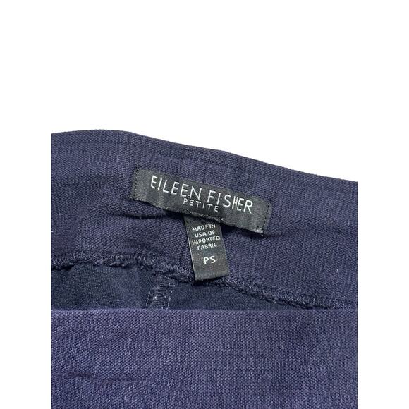 Eileen Fisher Size Petite Small Navy Blue Pull On Cropped Pants - Picture 4 of 7